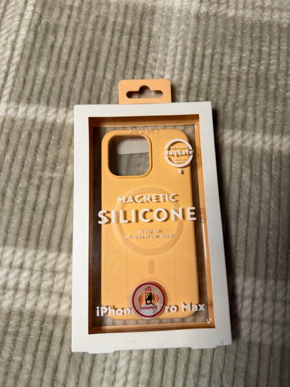 MVMT Magnetic Silicone iPhone 15 Pro Max Case in Peach Orange